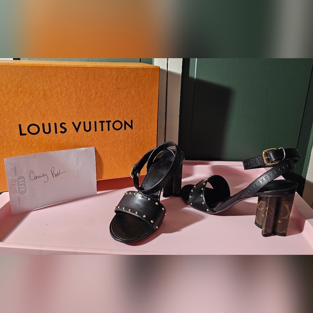Louis Vuitton Black Studded Women's Sandals